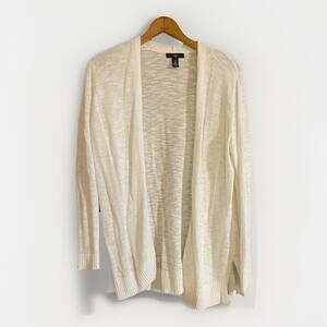 GAP White Button Down Ladies Cardigan M Medium Tight Knit Lightweight